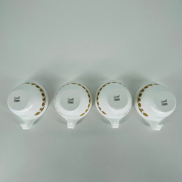 Vintage Corelle by Corning Butterfly Gold Flat Coffee Tea Cups - Set of 4 - GUC - Picture 6 of 11